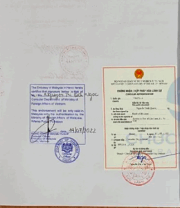 HỢP PHÁP HOÁ LÃNH SỰ MALAYSIA