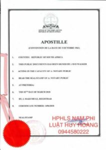 DỊCH VỤ HỢP PHÁP HOÁ LÃNH SỰ NAM PHI (SOUTH AFRICA)